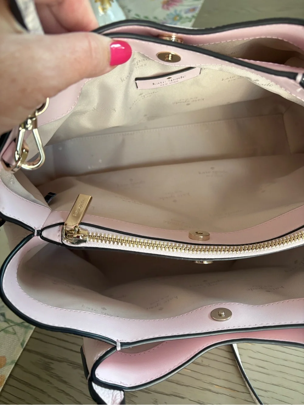 kate spade Pale Pink Pebbled Dumpling Large Satchel Bag
